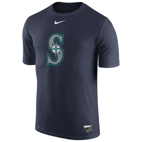 MLB Men Seattle Mariners Nike Authentic Collection Legend Logo 1.5 Performance TShirt  Navy-0